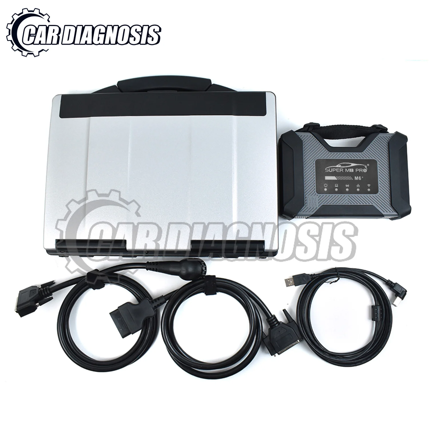 SUPER MB PRO M6 Wireless Star Diagnosis Tool Full Configuration Work Both Car Truck Replace Diagnostic Scanner Tool CF53 Laptop