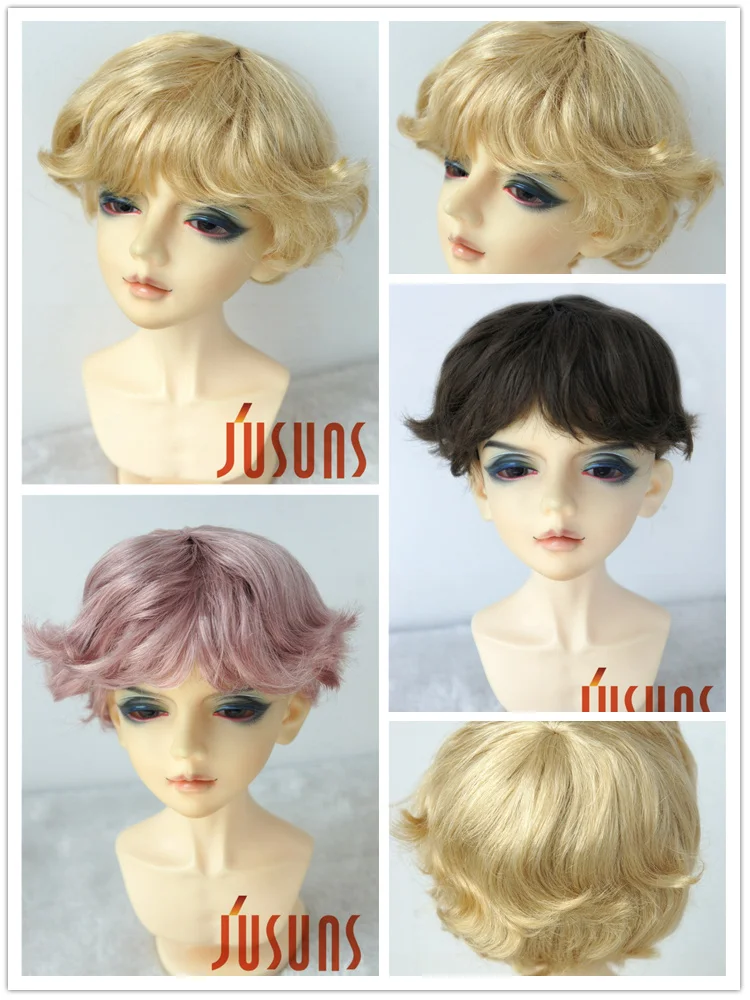 

JD420 1/4 1/3 Fashion Cupid Curly Unisex BJD Synthetic Mohair Wig Suit MSD SD Hair Size 7-8Inch 8-9 Inch Doll Accessories