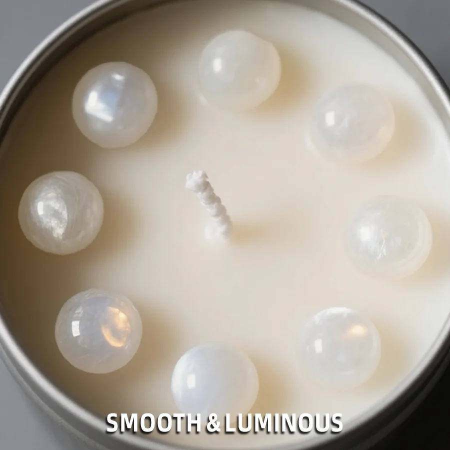 شمعة احتفال القمر بالكامل شمع الصويا شمعة معطرة من القصدير الذهبي مع رقائق كريستال صفراء يدوية له هدية الكريسماس #4