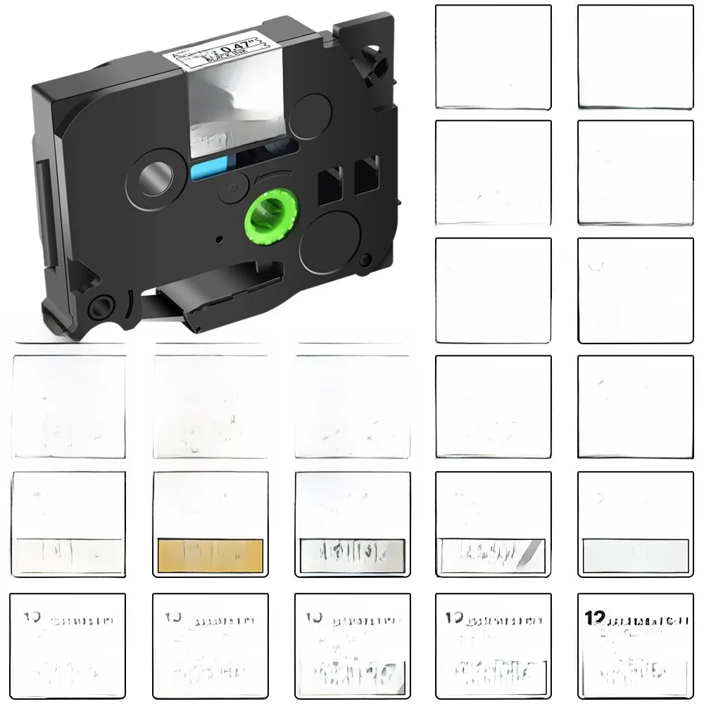 Ruban compatible 12 mm pour imprimante d'étiquettes Brother P-touch TZe-231, 631, 131 pour les modèles PTD600, PTH110, H107, P710BT, H105, D200