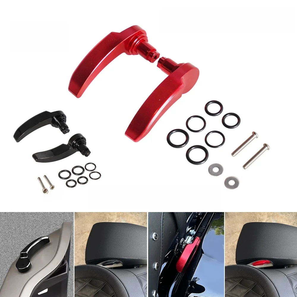 Wysokiej jakości 2 szt. Czarny zestaw zatrzasków do torby podsiodłowej motocykl dla Harley Davidson Electra Glide, przemieszczanie się po ulicy, Road King 14-21 aluminium — zdjęcie 2
