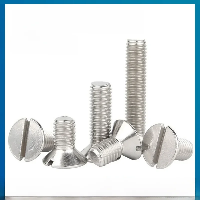 Boulon à vis à tête fraisée plate à fente filetée métrique M1.6 M2 M2.5 M3 M4 M5 M6 M8 M10 10 pièces/lot