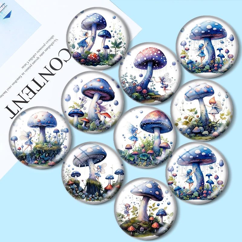 

Акварельные фэнтезийные грибы 10 шт. 12 мм/18 мм/20 мм/25 мм круглый фотостекло кабошон демонстрационная плоская задняя часть изготовление выводов