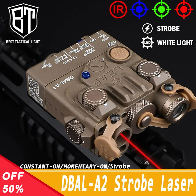 

WADSN DBAL-A2 Military Tactical Strobe Red Green Blue Dot IR Laser Aiming Sight Hunting Weapon Accessory Light Fit 20mm Rail