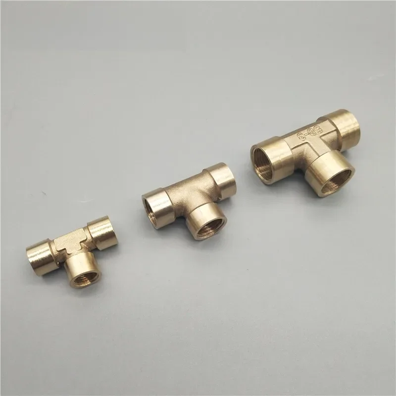 1/8 "1/4" 3/8 "1/2" 3/4 "1" BSP gwint żeński 3 Way typ trójnika Adapter do mosiężnej rury łącznik dla wodę paliwo gazu — zdjęcie 2