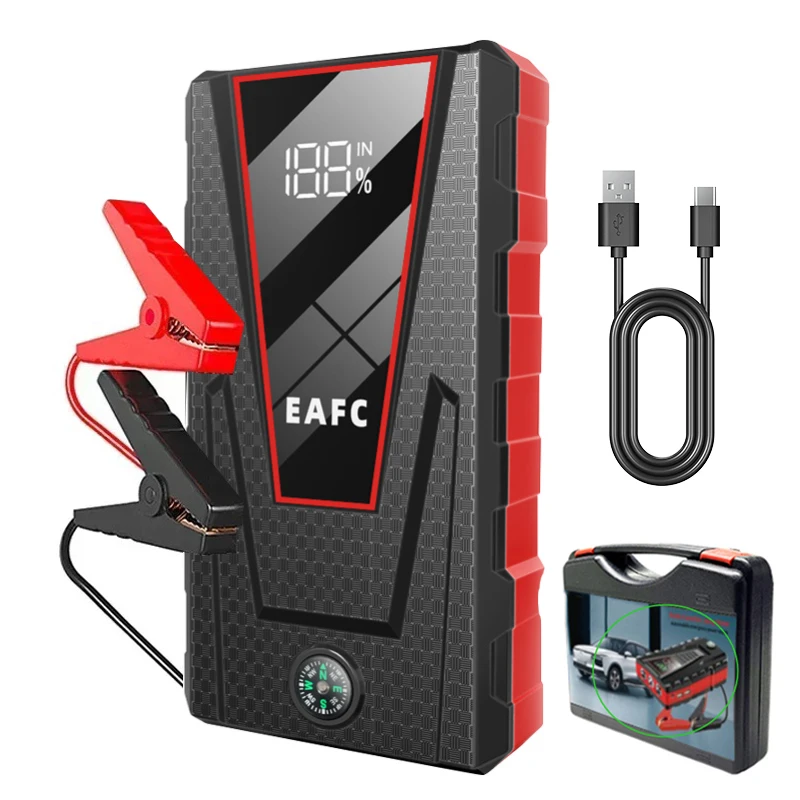 EAFC Auto-Starthilfe 600A / 1200A / 2000A Tragbare Powerbank Auto-Batterie-Booster 12V Auto-Startgerät für Benzin- und Dieselautos