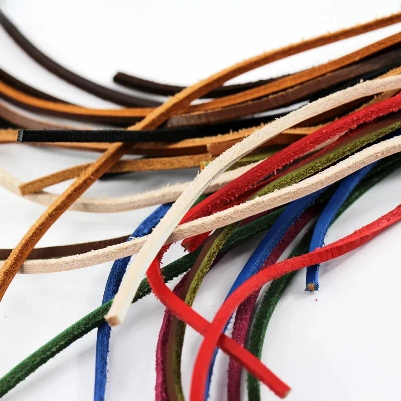 1 paire de lacets en cuir de vachette bottes lacet 60/80/100/120/140/160cm mocassins bateaux lacets accessoires de chaussures