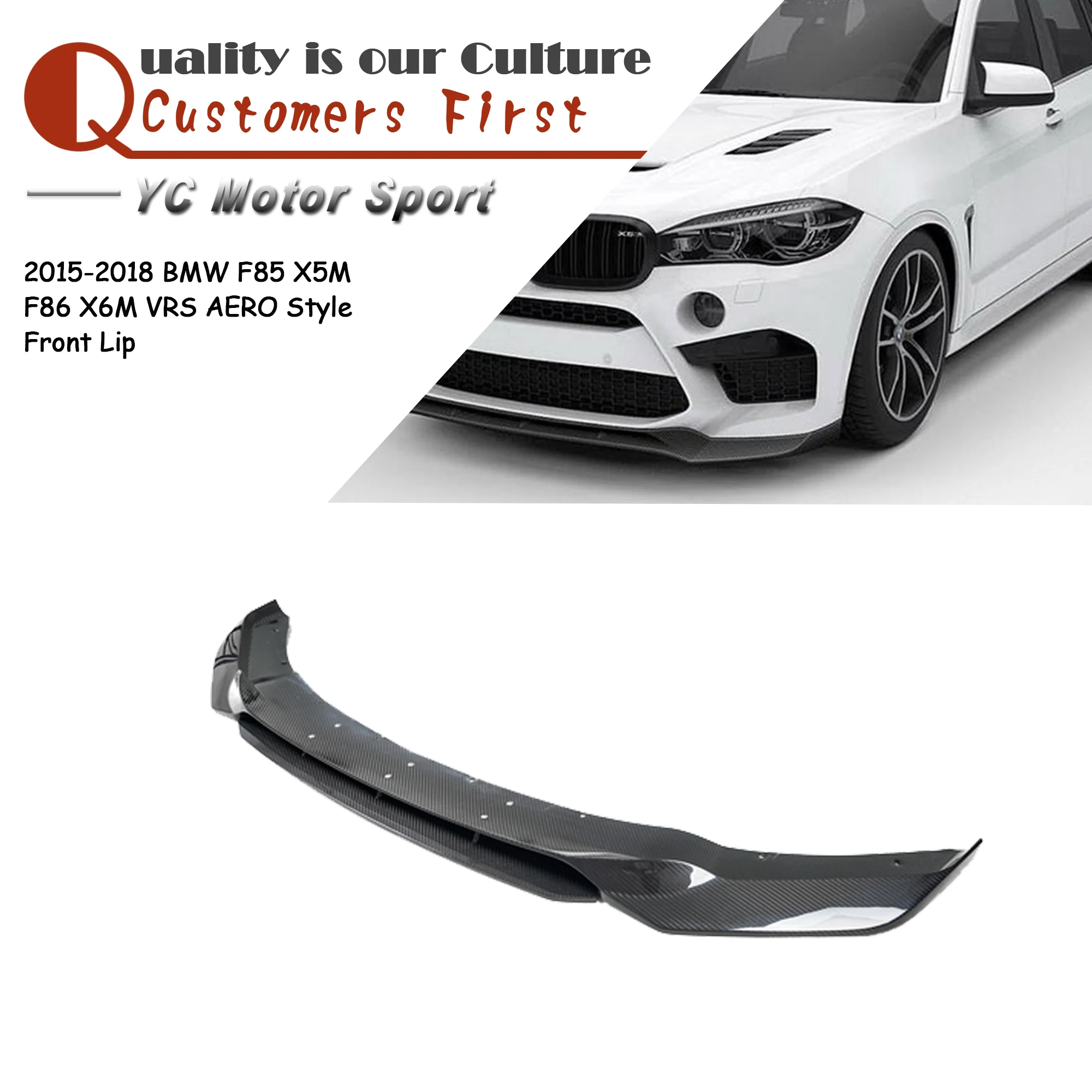 Car Accessories Dry Carbon Fiber F85 X5M F86 X6M Front Lip VRS AERO Style Fit For 2015-2018 BMW F85 X5 Front Lip Splitter