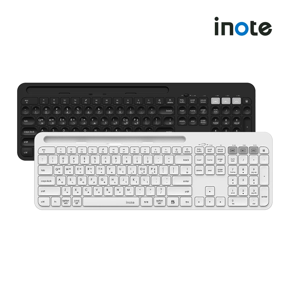 INote wireless Bluetooth keyboard tablet with 3 multi-pairing 608 KC certified