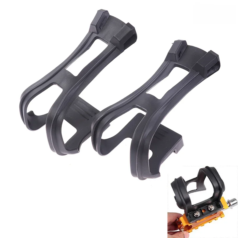 AliExpress 1Pair Bicycle Bike Strapless Toe Pedal Clips Black Ultra-light Bicycle Pedal Half Clips With Screws