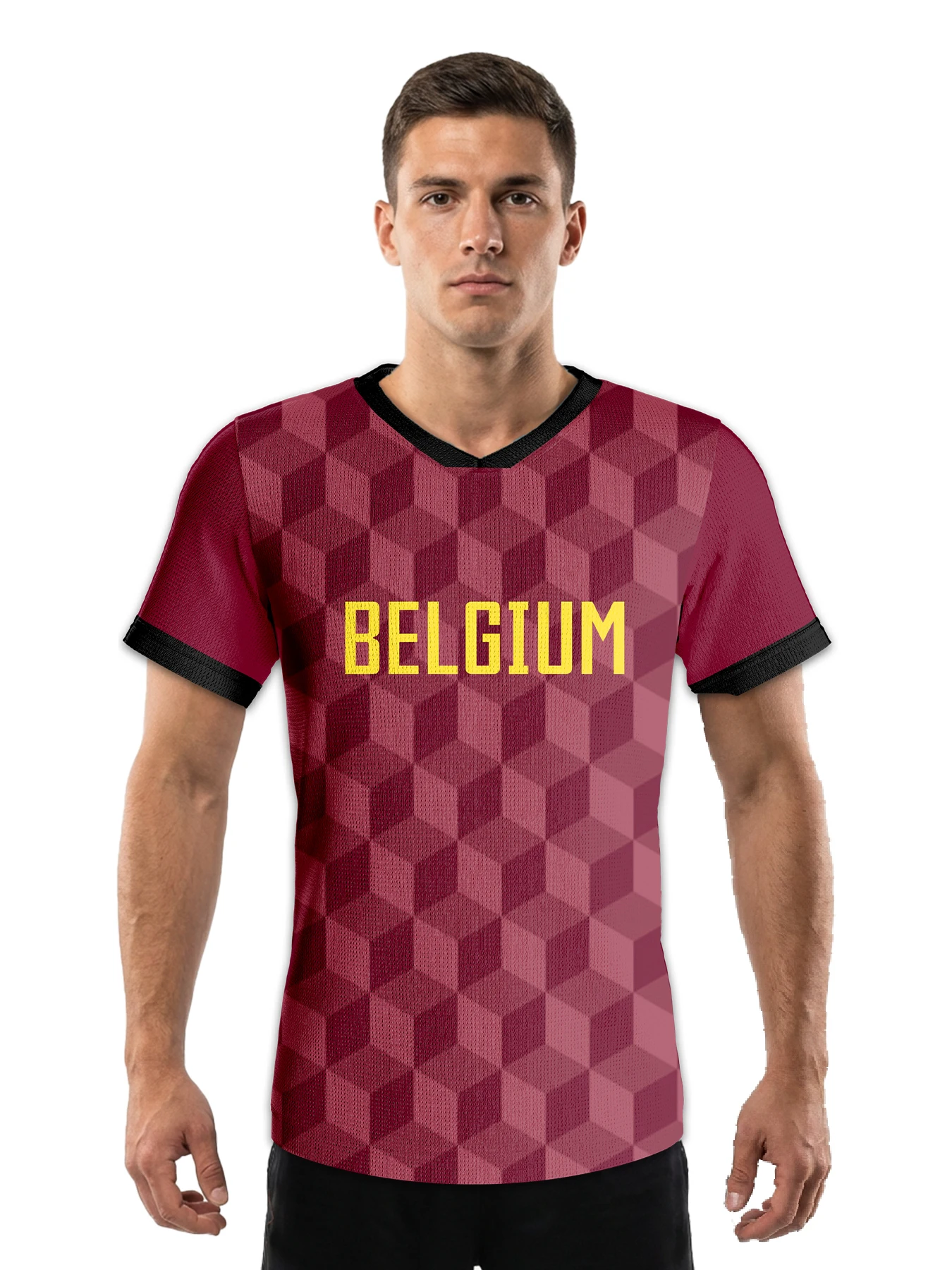 Custom Belgium Soccer Jersey Quick-Dry Football Shirts with Personalized Name Number Team Jerseys for Men Women Kids - view 3