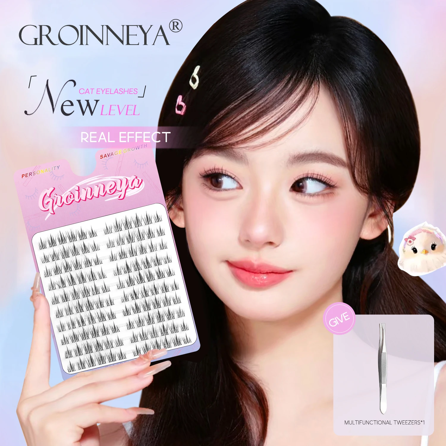 GROINNEYA DIY zestaw klastrów rzęs naturalne rzęsy Manga indywidualne przedłużanie rzęs miękkie delikatne naturalne długie rzęsy kręcone makijaż