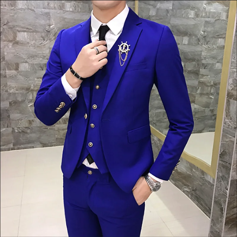 Men\'s Suits High Quality Wedding Groom Tuxedos Single Button Slim Fit Business Prom Dress Men\'s Formal Dress Suits