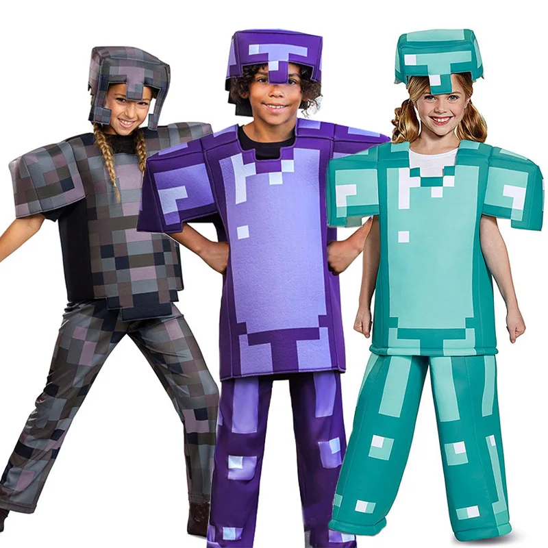 

Game Unisex Knight Costume Boys Military Uniform Halloween Fancy Dress Up Girls Diamond Armor Kid's Costume
