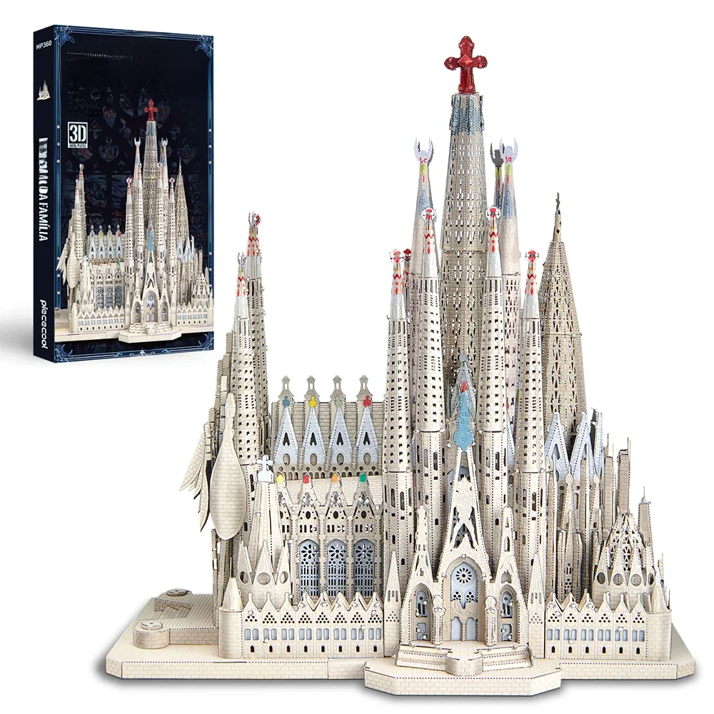 Piece cool 3d metall puzzles la sagrada família modellbau kits puzzle spielzeug diy set für