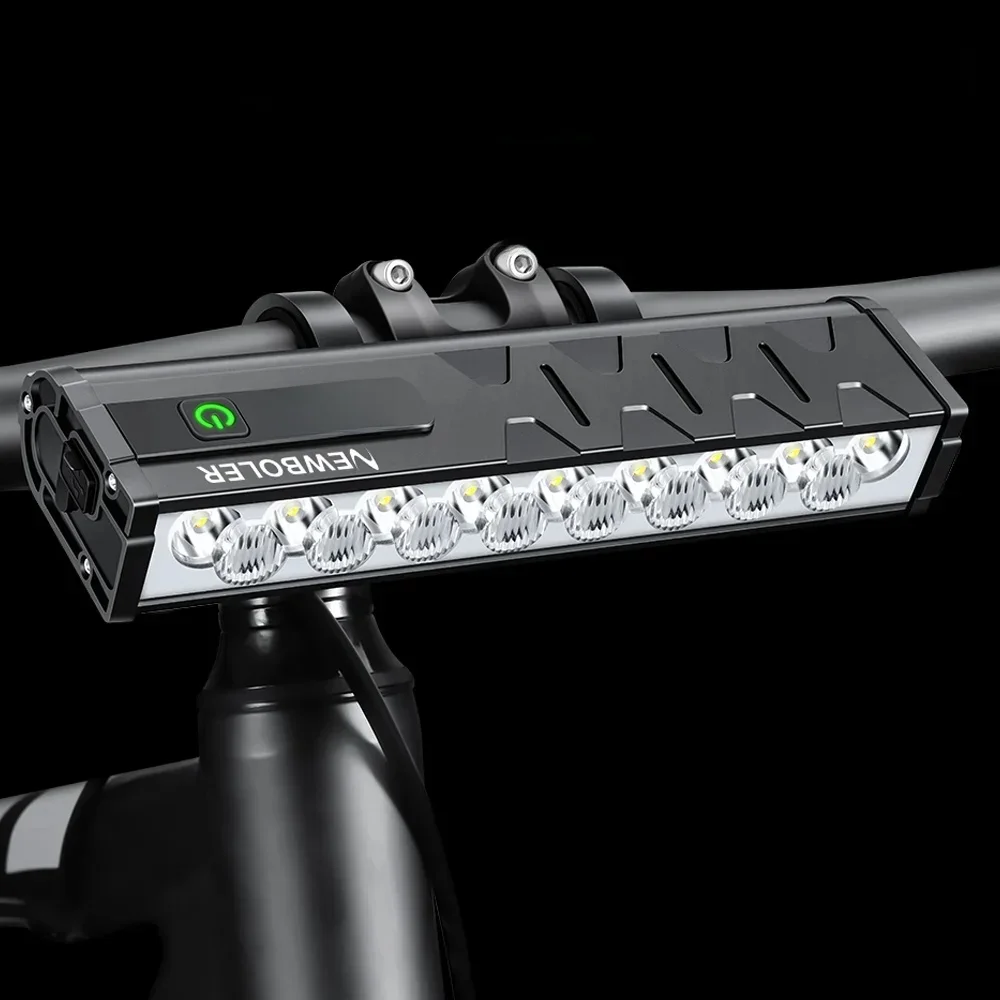 AliExpress NEWBOLER 10000mAh Bicycle Light 17 LED Front Double Bracket Power Bank MTB Mountain Bicycle Lamp Bike Headlight Cycling Accessorie