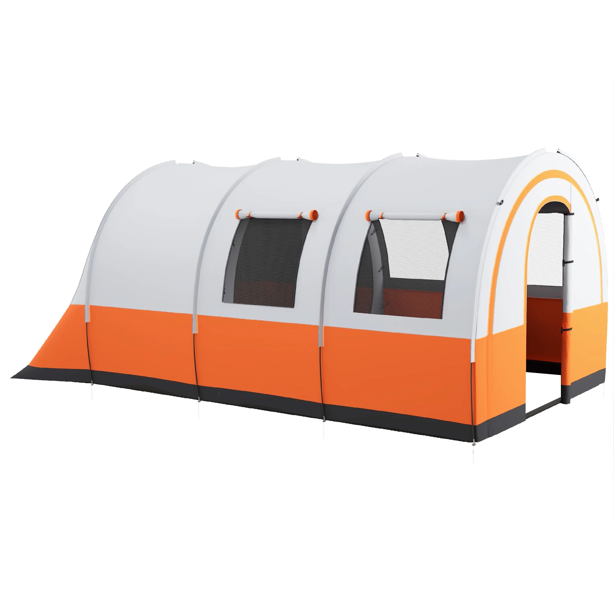 Familien-Campingzelt für 6 Personen, Wasserdichtes Tunnelzelt, 2-3 Zimmer Großes Zelt mit Netzfenstern & Türen für Outdoor-Camping, Strand und Wandern