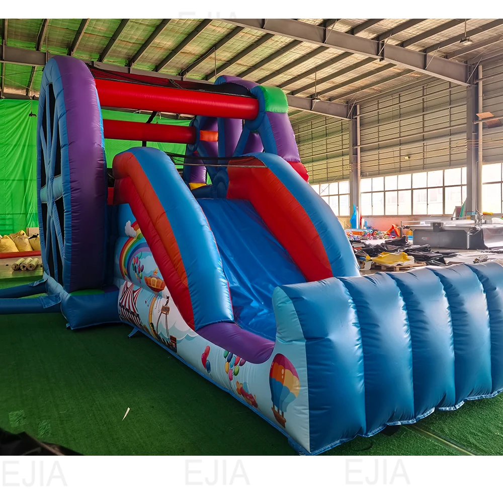 Aufblasbarer Hüpfer mit Riesenrad in kommerzieller Qualität, Nass-/Trocken-Kombinationsschloss-Rutsche und Gebläse für Party-Vermietung im Freien, Sprung-Rutsche