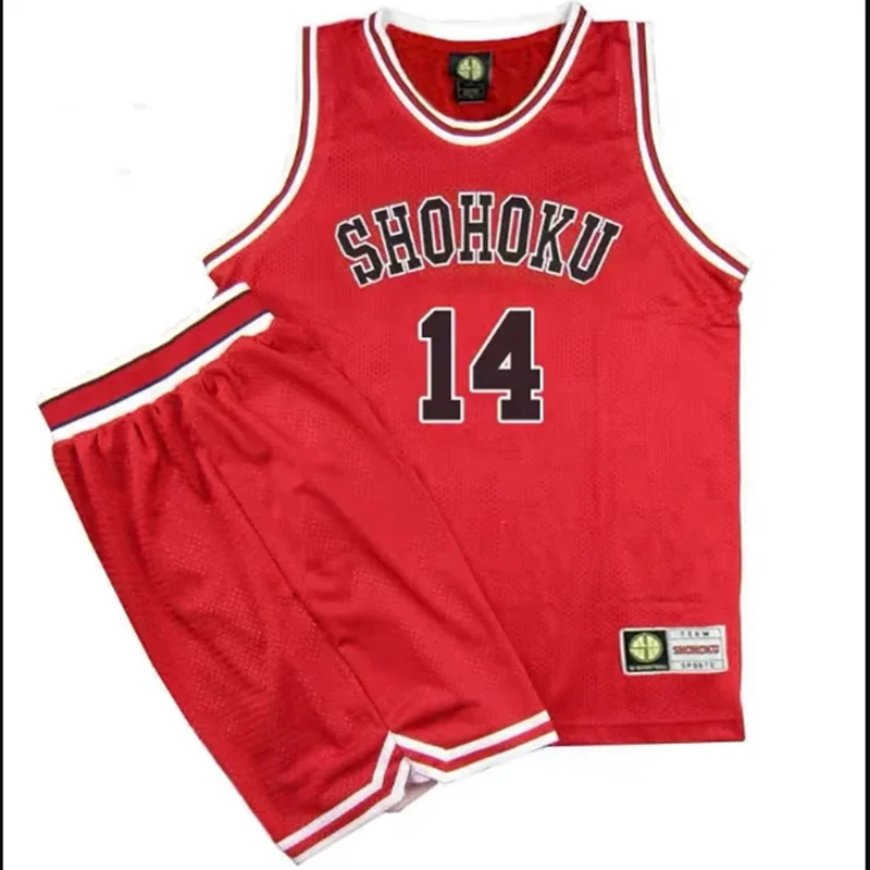 5 kogure Anime Shohoku School Basketball Team Jersey Set Slam Dunk Rukawa Sakuragi Red Jersey Set Costume Cosplay Wear uniforme