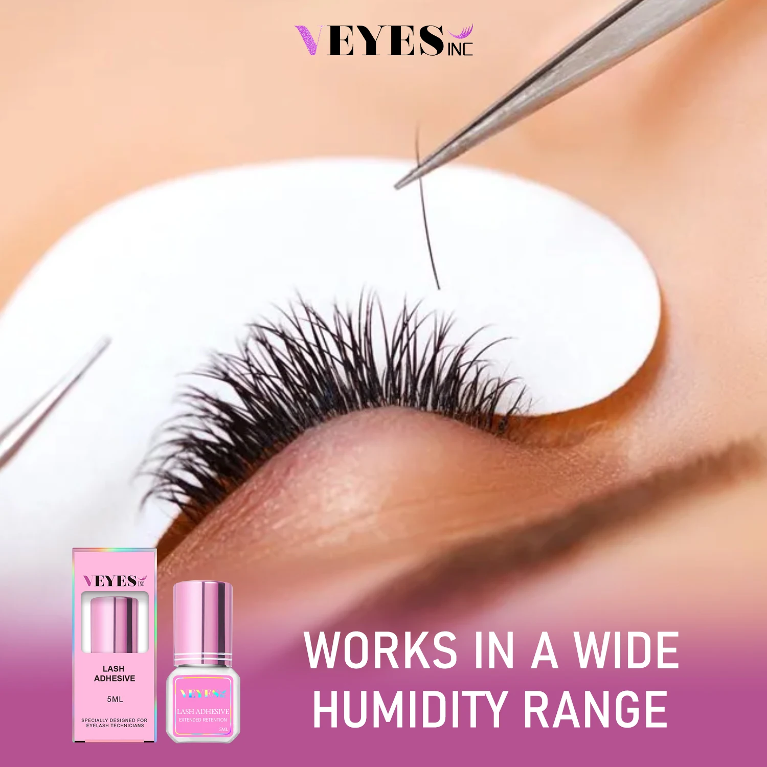 Veyes Inc 5ml Eyelash Extensions Glue Veyelash 1-2 Second Fast Drying Lash Adhesive 7 Weeks Retention Volume Glue Makeup Tools