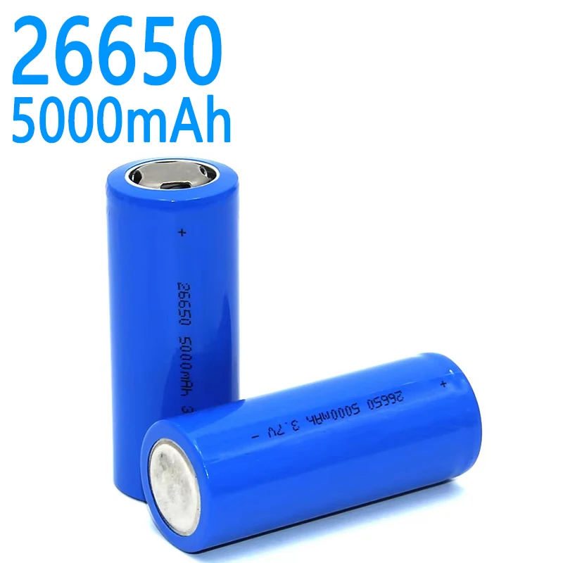 

26650 3.7V 5000mAh High Capacity Rechargeable Li-ion Battery Lithium Cell for LED Flashlights, Power Tools, RC Toys & DIY Device