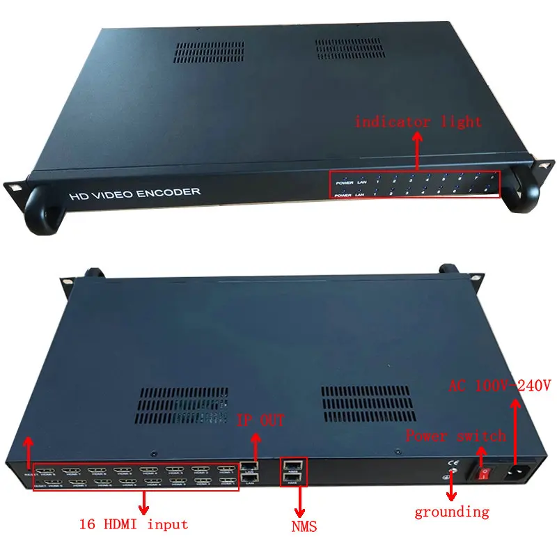 8-kanałowy enkoder HD HDMI na IP(ymien/rtmp/udp/rtsp/hls), enkoder sieciowy H264/H265, enkoder transmisyjny 1920X1080P