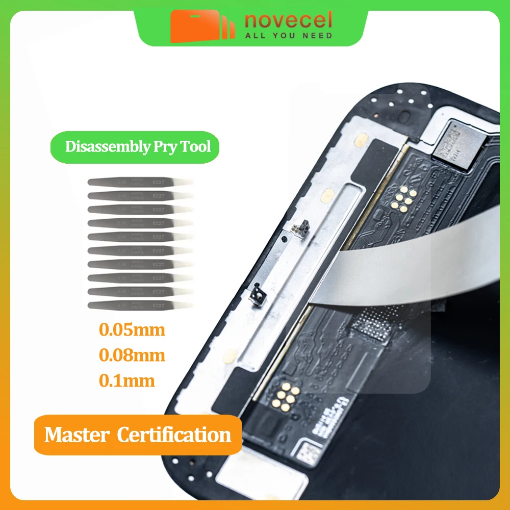 

10pcs 0.05mm 0.08mm 0.1mm Ultra Thin Stainless Disassembly Pry Tool for Curved Screen Separation Frame Removal No Hurt Polarizer