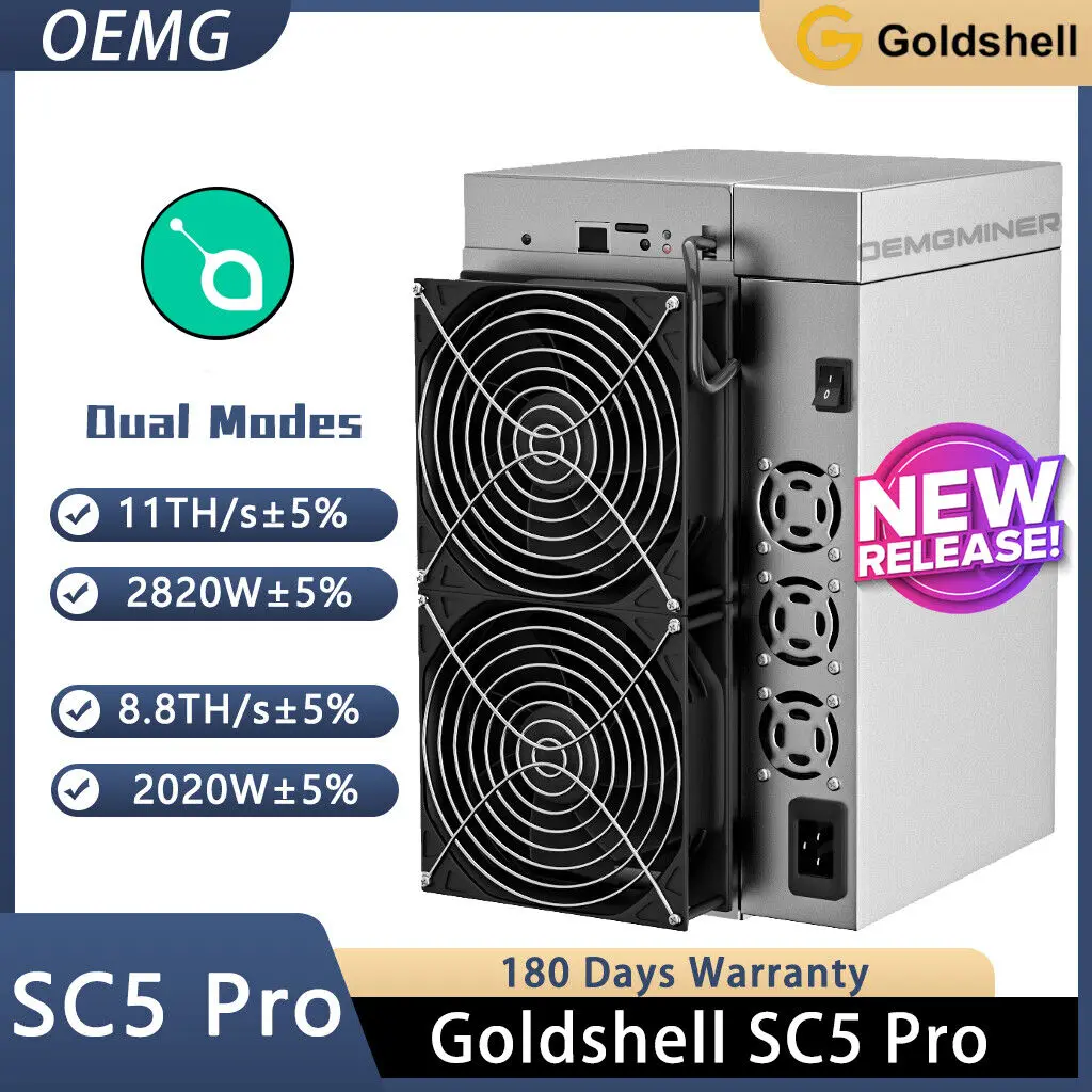 

Новинка, Майнер Goldshell SC5 Pro Siacoin с двумя режимами, 11T, 2820 Вт или 8,8 T, 2020 Вт