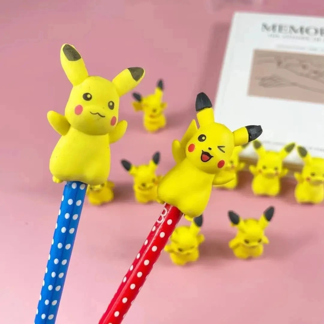 New Pokemon Pikachu Anime Figure Student Pencil Box Stationery Set Cartoon Pencil Ruler Eraser Pencil Sharpener Toys Gift