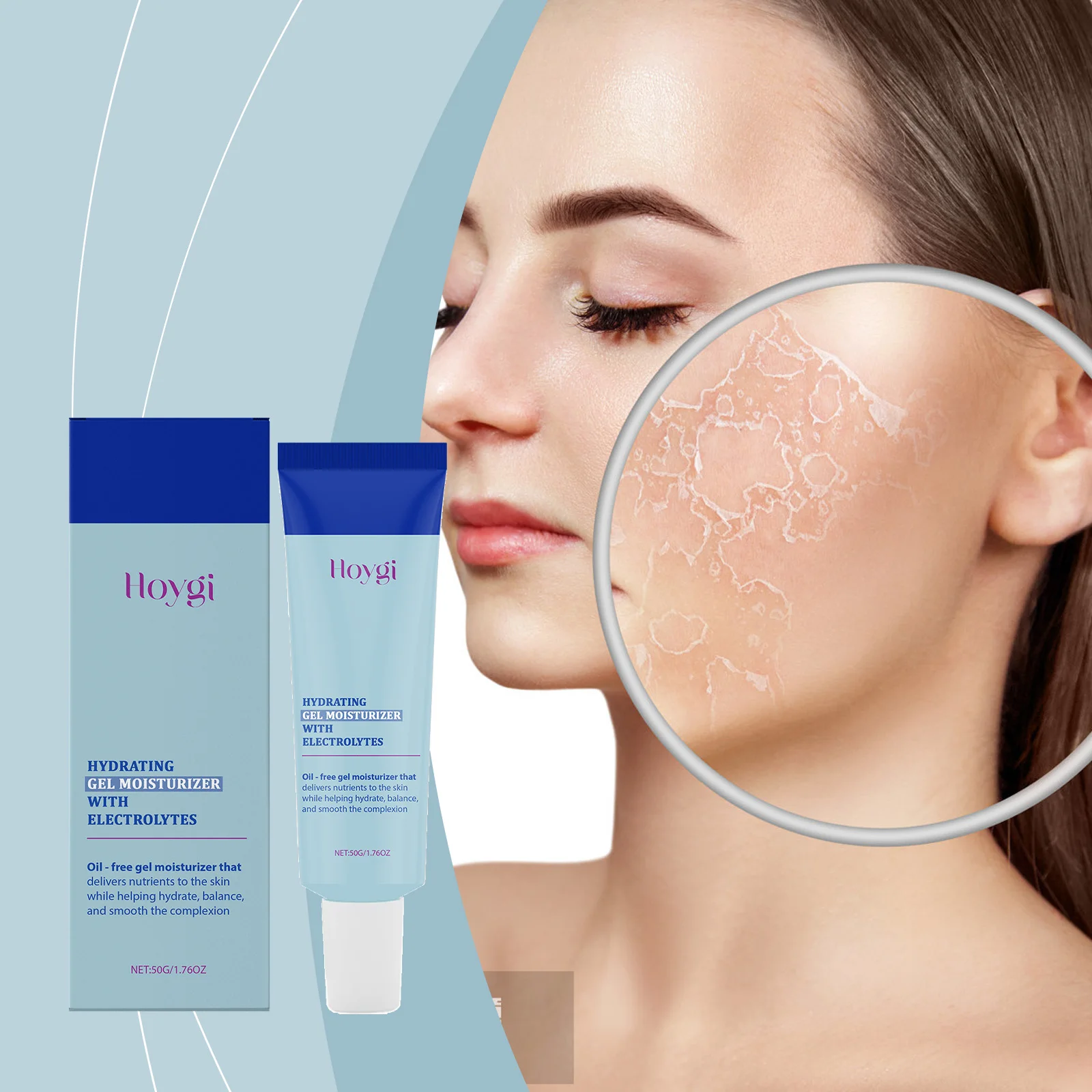 

Hoygi 50g Hydrating Facial Gel Hyaluronic Acid Moisturizer Repair Damaged Skin Relieve Sunburn Refreshing Face Care Jelly Gel