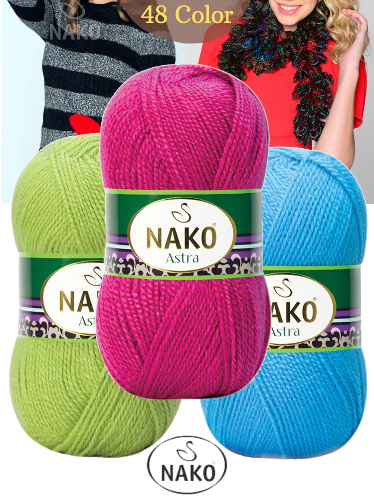 Premium Hand Knitted Yarn - 44 Color Options - 330 Meters(100gr) -  Knitting Yarn Ball - Nako Astra - Premium Acrylic - Cardigans - Scarf - Beanie 