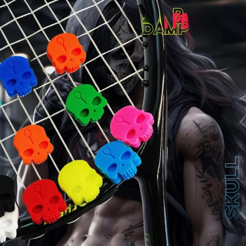 Amortisseur de raquette de tennis crâne Super cool, en silicone, anti-vibration, accessoires de sport de tennis