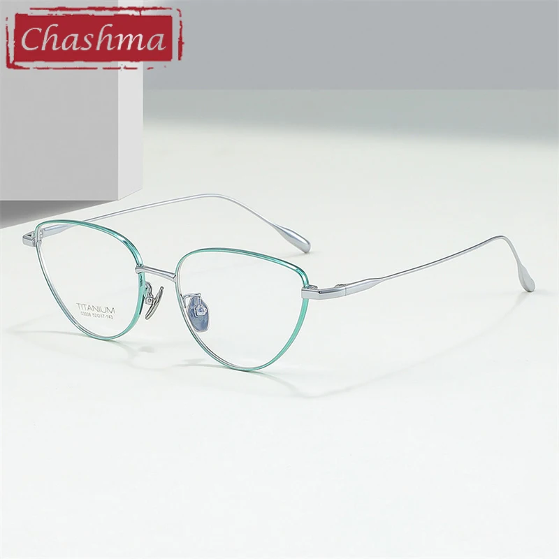 

Chashma Prescription Glasses Cat Eye Titanium Women Fashion Optical Eyeglasses Frames for Myopia Presbyopia Female Spectacles