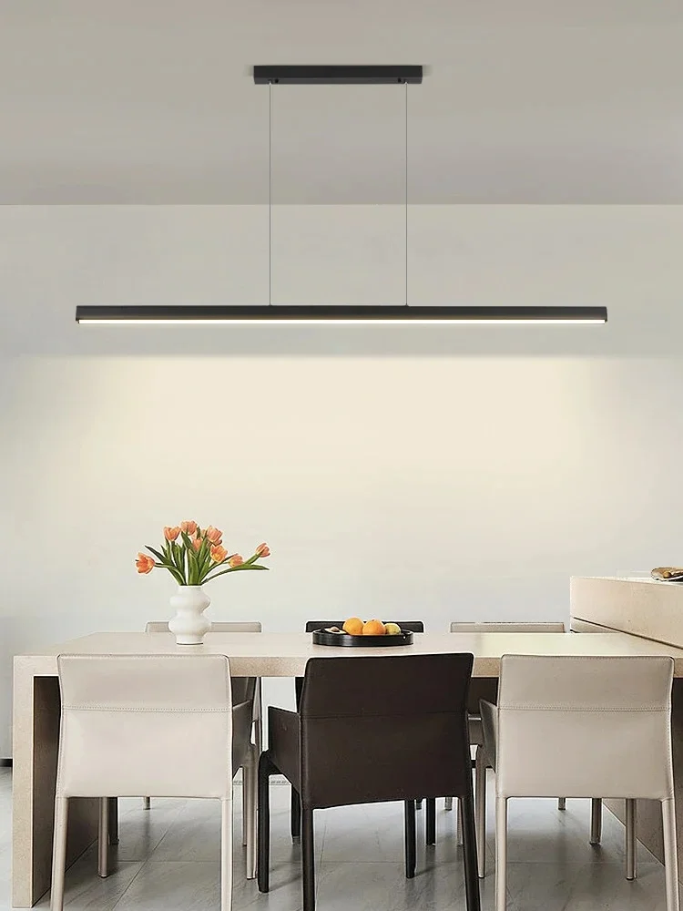 Eetkamerkroonluchter Eettafelverlichting keukenbarlicht LED lineaire lamp restaurant hanglampen moderne korte droplight - afbeelding 2
