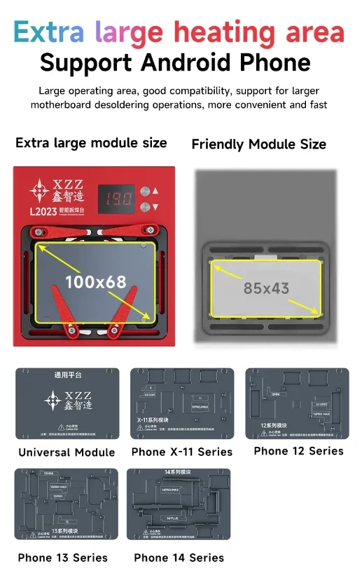 XZZ L2023 Smart Desoldering Station for iPhone X-16PM Android Motherboard IC Chip BGA Stencil Phone Repair Tools