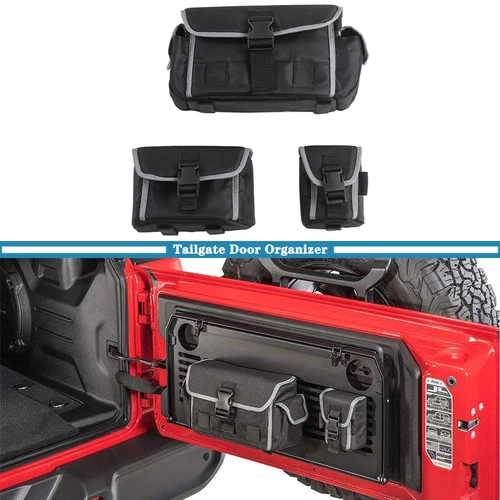 Bolsa de almacenamiento para coche, organizador de respaldo de puerta trasera para Jeep Wrangler TJ JK JL Gladiator JT Rubicon 1997-2025, accesorios interiores