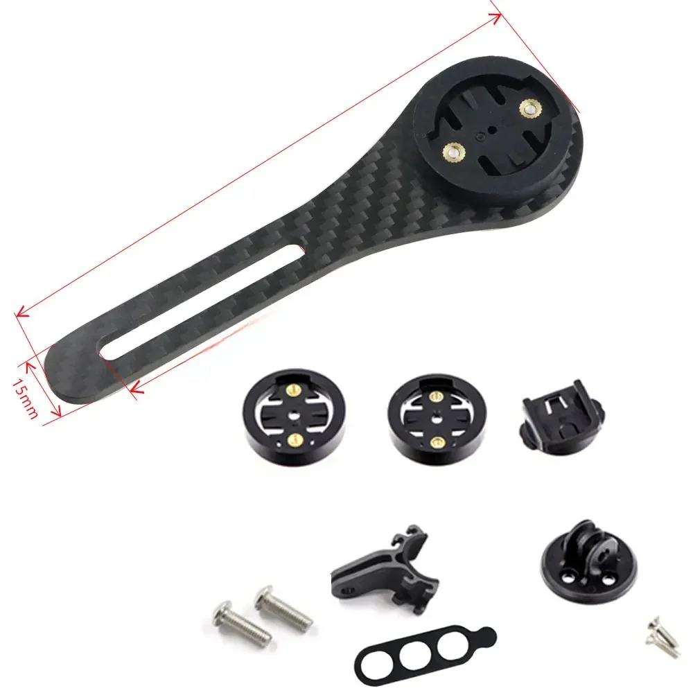 AliExpress NONE Short Version Bicycle Computer Mount Full Carbon 3K Road MTB Handlebar Mount Holder Support For Cateye Bryton iGpsport Blackbird