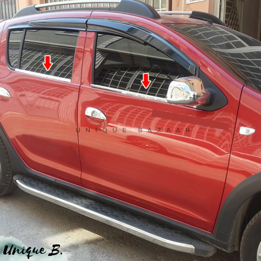 For Dacia Sandero Stepway Stainless Steel Chrome Window Frame Trim 4 PCS 2012 After Years Design Exterior Car Accessories Parts