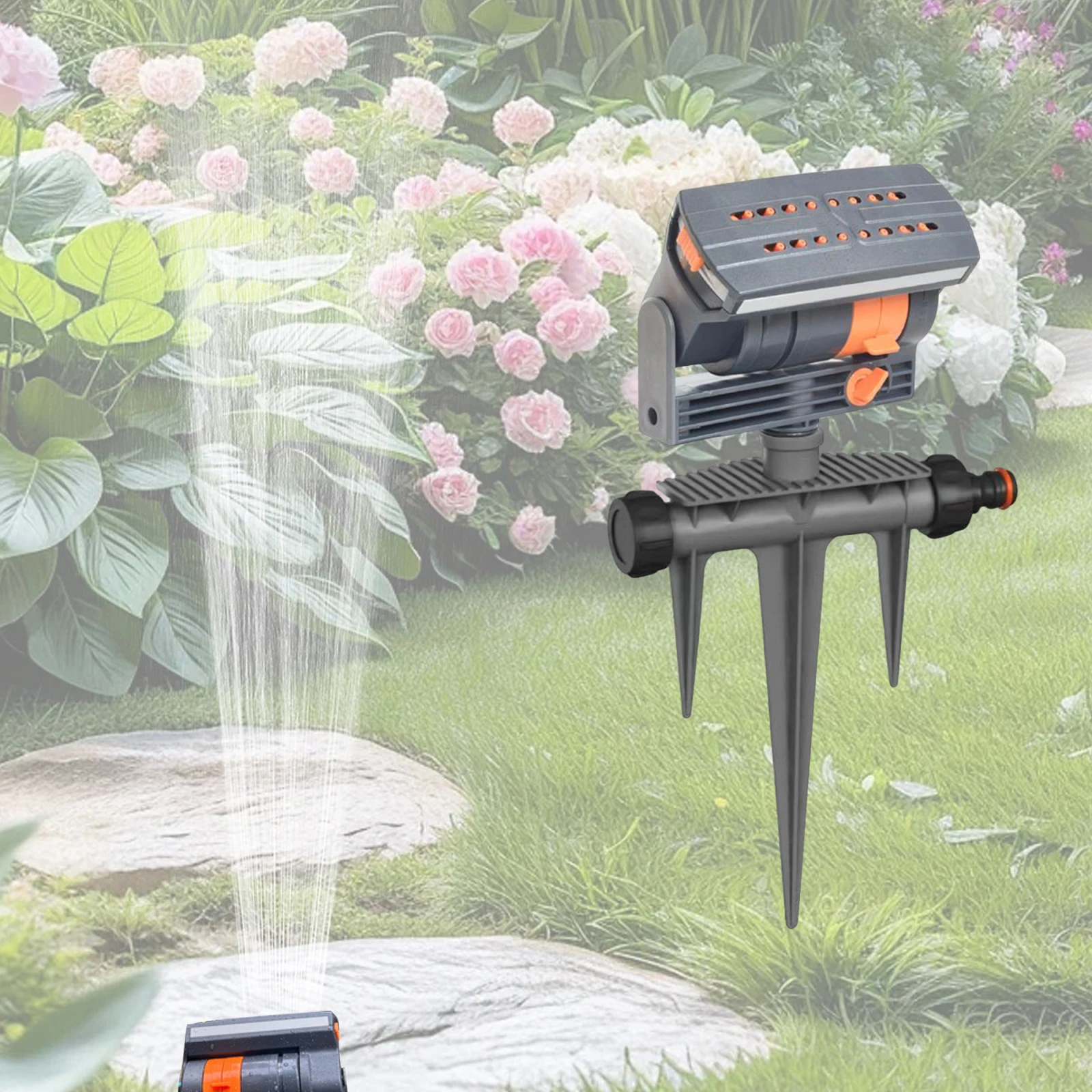 Adjustable Oscillating Sprinkler Garden Sprinkler Nozzle Watering System Adjustable Water Flow Rate Watering Sprayer for Lawn