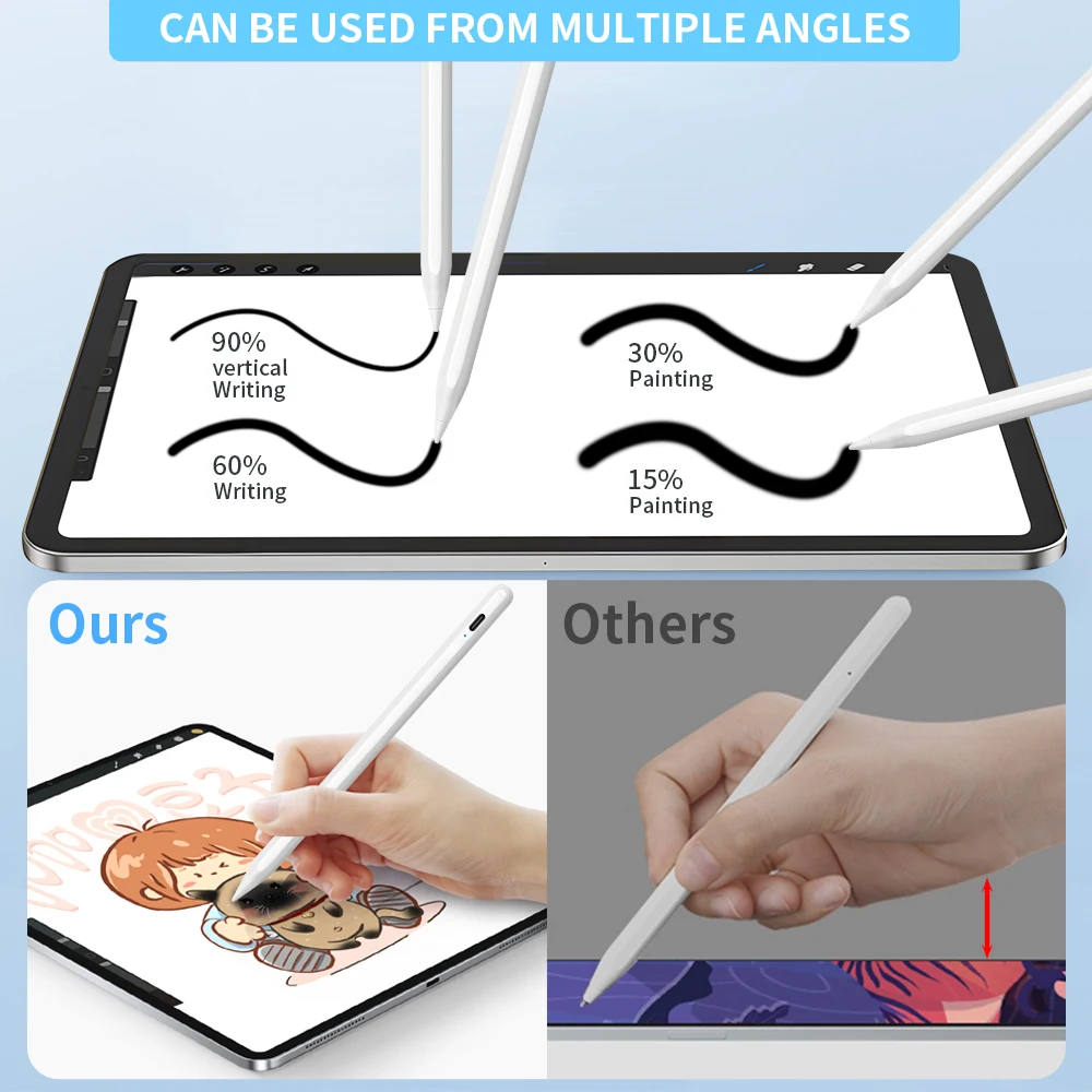 ملحقات قلم الرسم لجهاز IOS اللوحي بشاشة تعمل باللمس ، قلم نشط ، دقة عالية ، 2Gen Pro ، رفض كف الهواء ، iPad ،