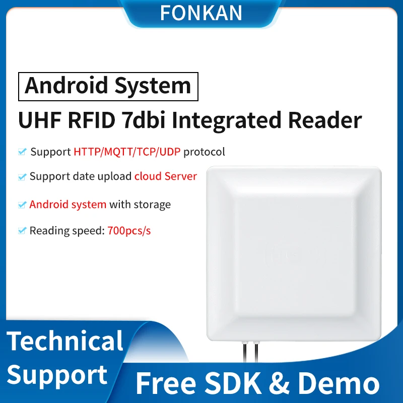 

UHF RFID 7dbi Long Range Reader With Android System HTTP UDP MQTT TCP Data Transfer UHF Access Control