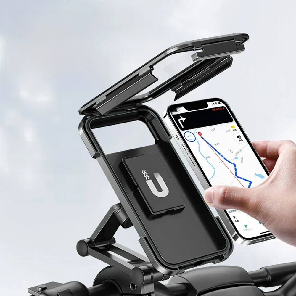 AliExpress VIKEFON Waterproof Motorcycle Bike Mobile Phone Holder Magnetic Universal Bicycle GPS 360° Swivel Adjustable