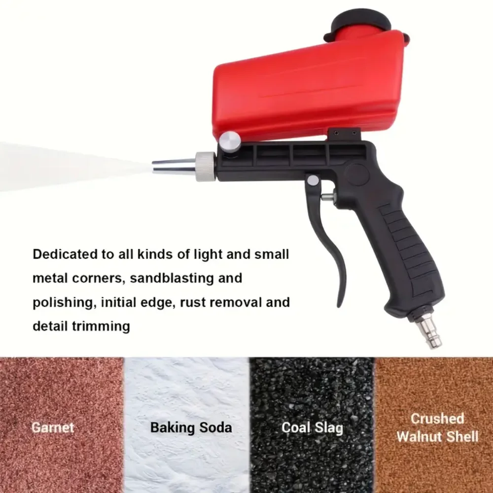 Pneumatic Sandblasting Gun 90psi Sand Blaster Paint Spray Machine Continuous Blasting Handheld Gravity Blasting Gun