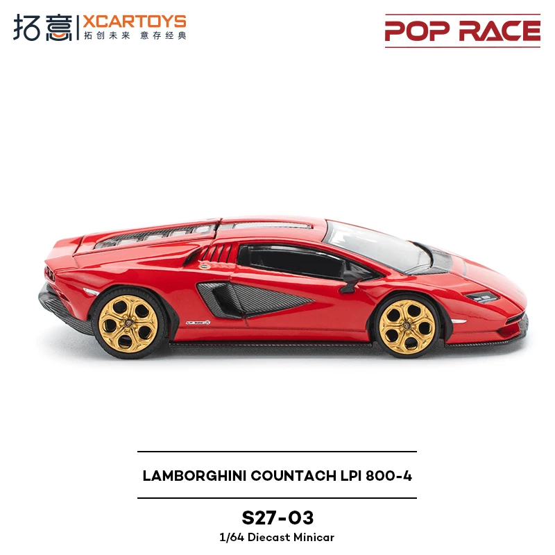 POP RACE 1:64 LAMBORGHINI COUNTACH LPI 800-4 modèle de voiture en alliage moulé sous pression recueillir des ornements cadeau