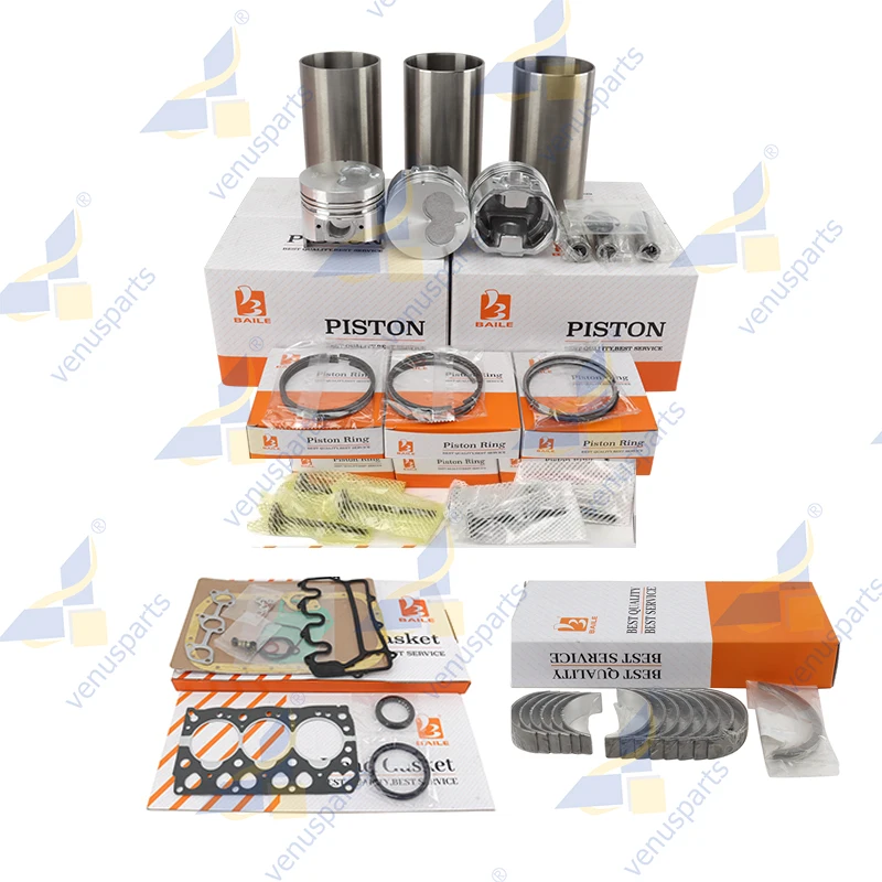 

3LB1 Main Overhaul Rebuild Kit For ISUZU Piston Ring Cylinder Liner Full Gasket Set Engine Parts 8-97176-888-0 77.4*2+1.5+3.5mm