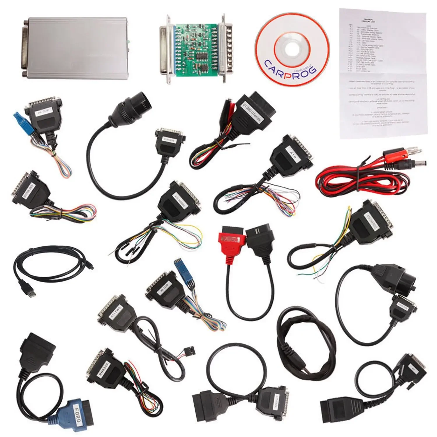 Carprog v10.05 versão completa, 21 adaptadores completos, prog para carro