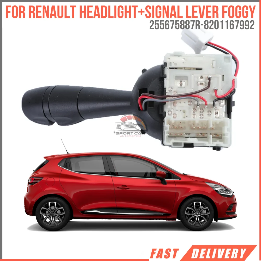 

For CAPTUUR-CLIO IV-TWINGO III-TRAFIC III HEADLIGHT + SIGNAL LEVER (FOG) OEM 255675887R-8201167992 super quality high