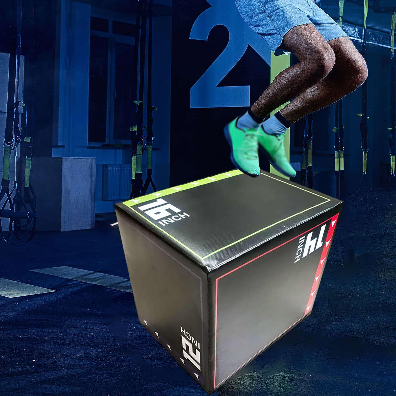 Caja de salto fotométrica 3 en 1, caja de agilidad, caja Plyo portátil, equipo de ejercicio de salto para entrenamiento, Fitness, gimnasio, acondicionamiento