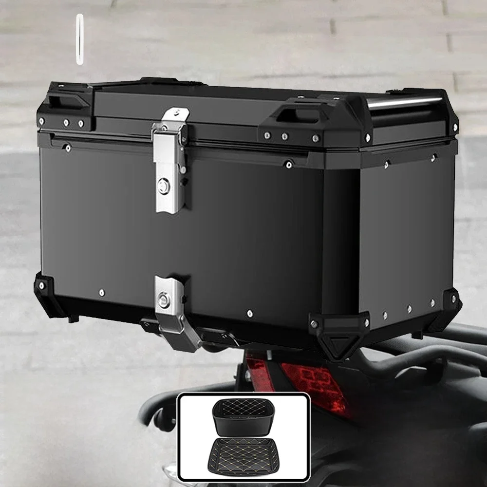 Universele Motorcycle Top Box Case 36L-65L Aluminium Bagage Staart Box Waterdichte Opslag Voor Scooter Motor Accessoires - afbeelding 2