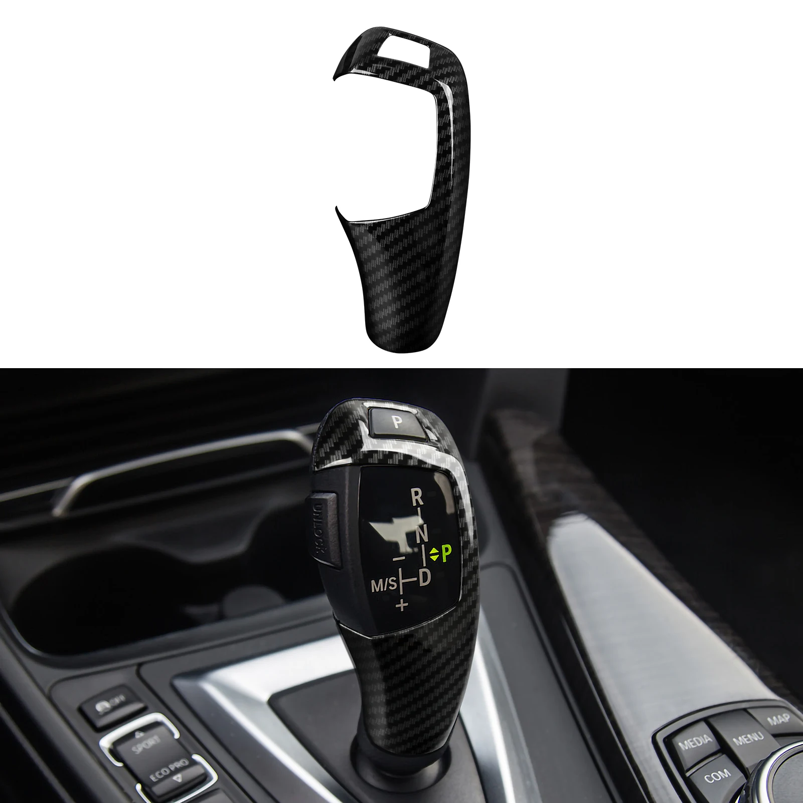 

Car Gear Shift Knob Cover Sticker Carbon ABS Trim for BMW F20 F21 F22 F23 F30 F31 F32 F33 F34 F35 F36 F07 F10 F15 F16 F25 F26